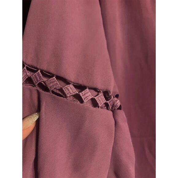 White House Black Market Women's Purple Bell Sleeve Shift Dress Size 6 - Picture 5 of 6